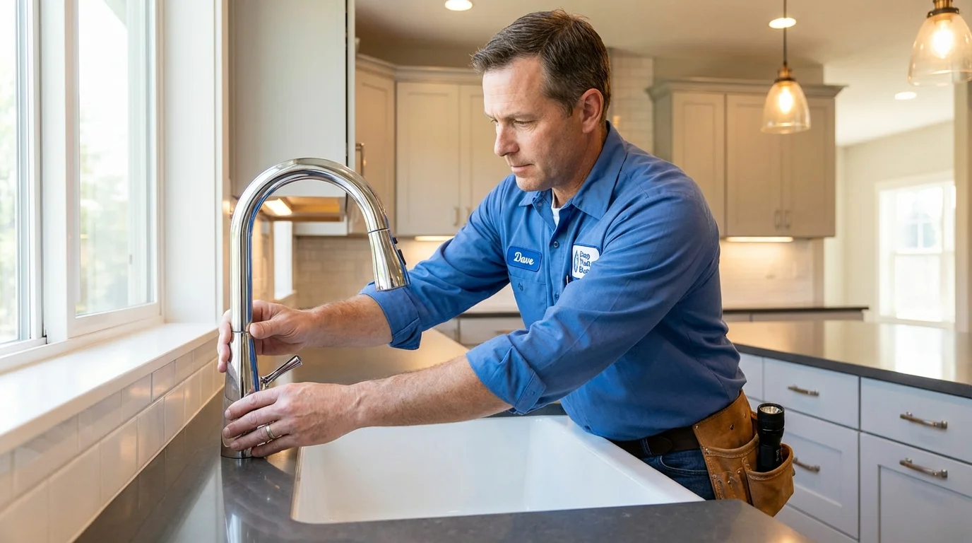 Kitchen faucet installation by Johns Plumbing LLC in Munfordville